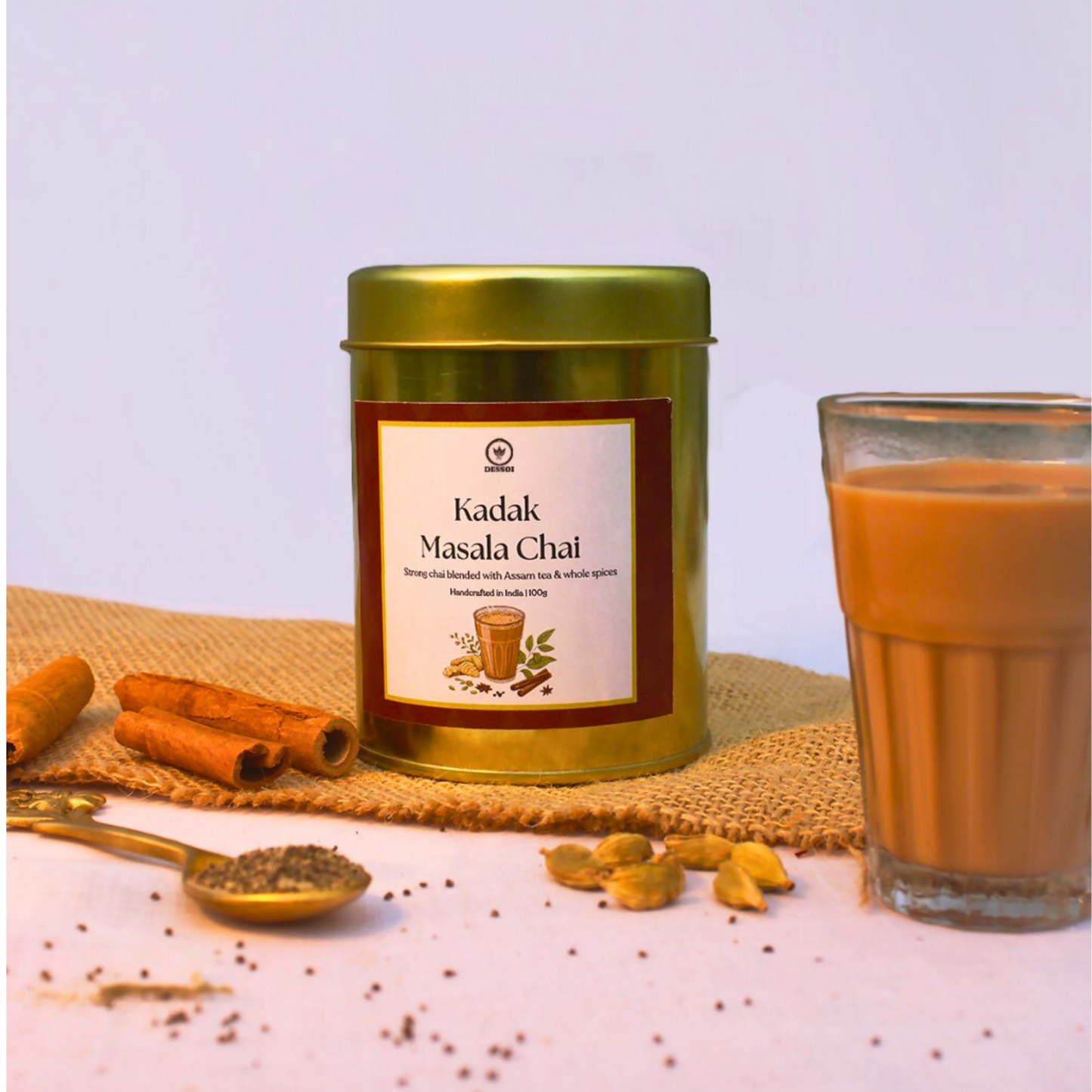 Kadak Masala Chai | Black Tea with Whole Spices - 100gm