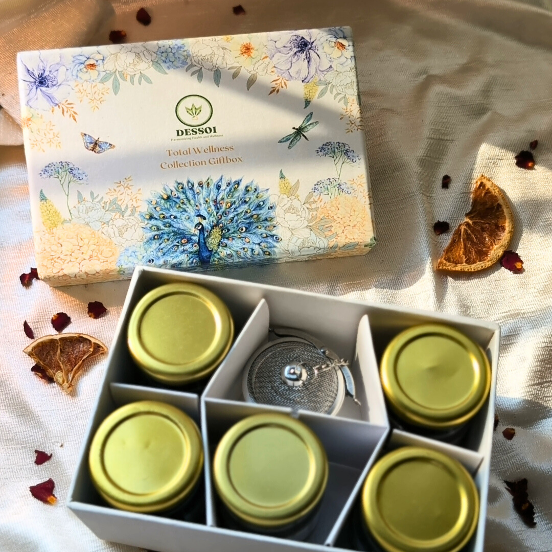 Total Wellness Collection Giftbox/Tea Taster Kit | Set of 5 Blends & Premium Tea Infuser