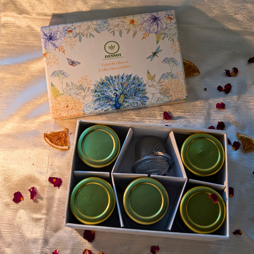 Total Wellness Collection Giftbox/Tea Taster Kit | Set of 5 Blends & Premium Tea Infuser
