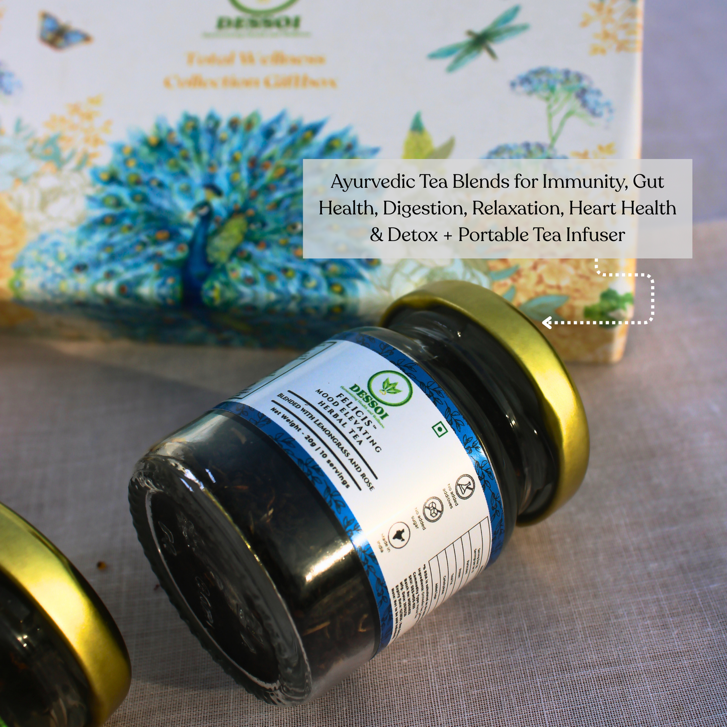 Total Wellness Collection Giftbox/Tea Taster Kit | Set of 5 Blends & Premium Tea Infuser