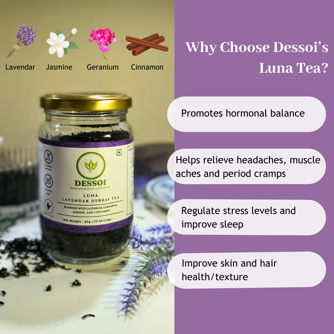 Luna Lavender Herbal Tea | For Period Cramps, PCOS & Hormonal Balance