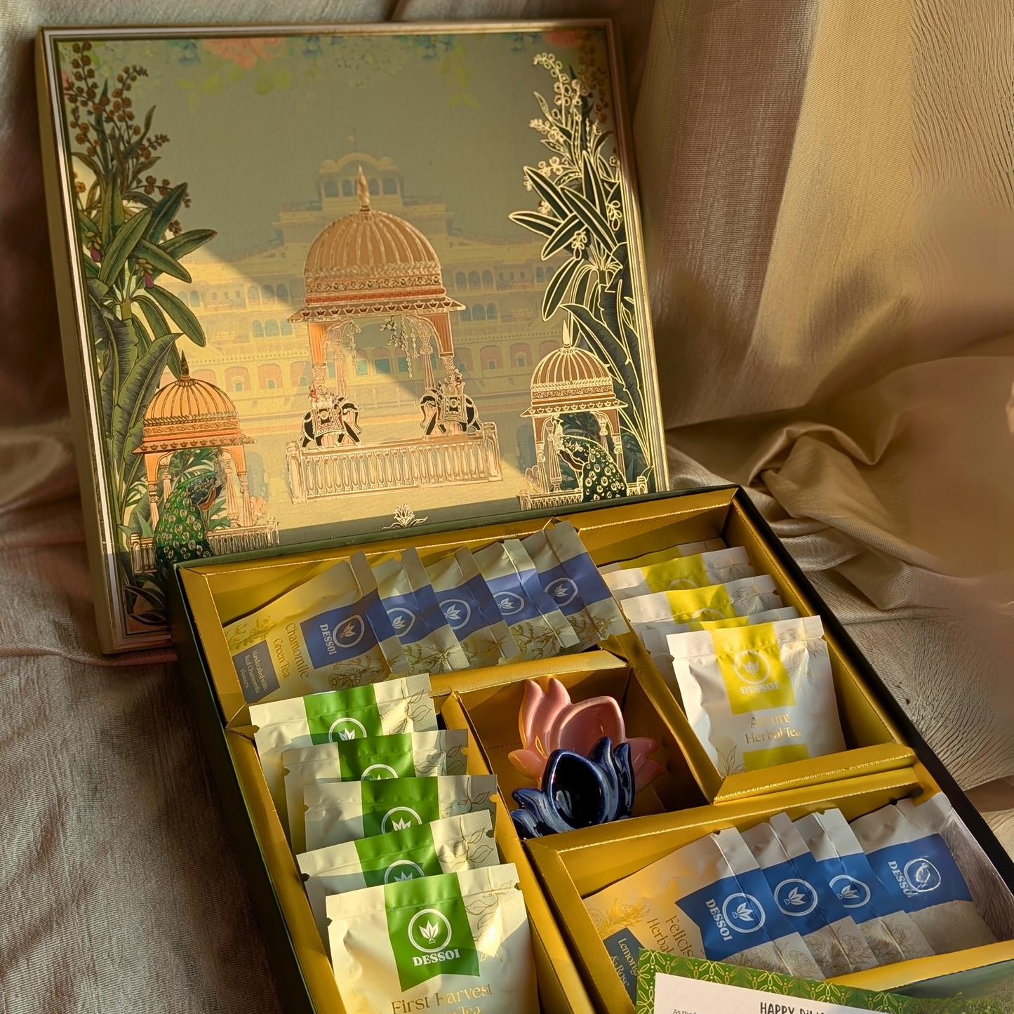Ananta Giftbox | Wellness Tea Bags & Festive Diyas Bundle - Limited Edition
