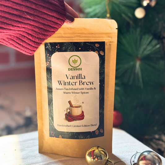 Vanilla Winter Brew | Vanilla Infused Black Tea with Whole Spices - 100g | Winter Limited Edition
