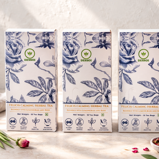 Lemongrass & Rose Calming Herbal Tea Bags | Destress & Relax