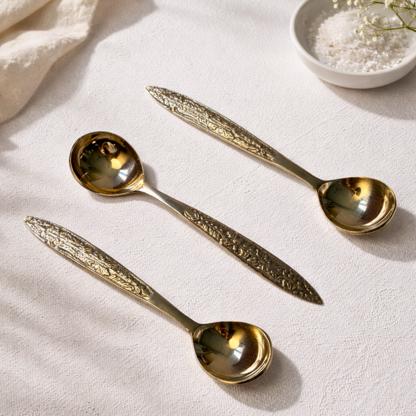 Intricately Crafted Pure Brass Spoon