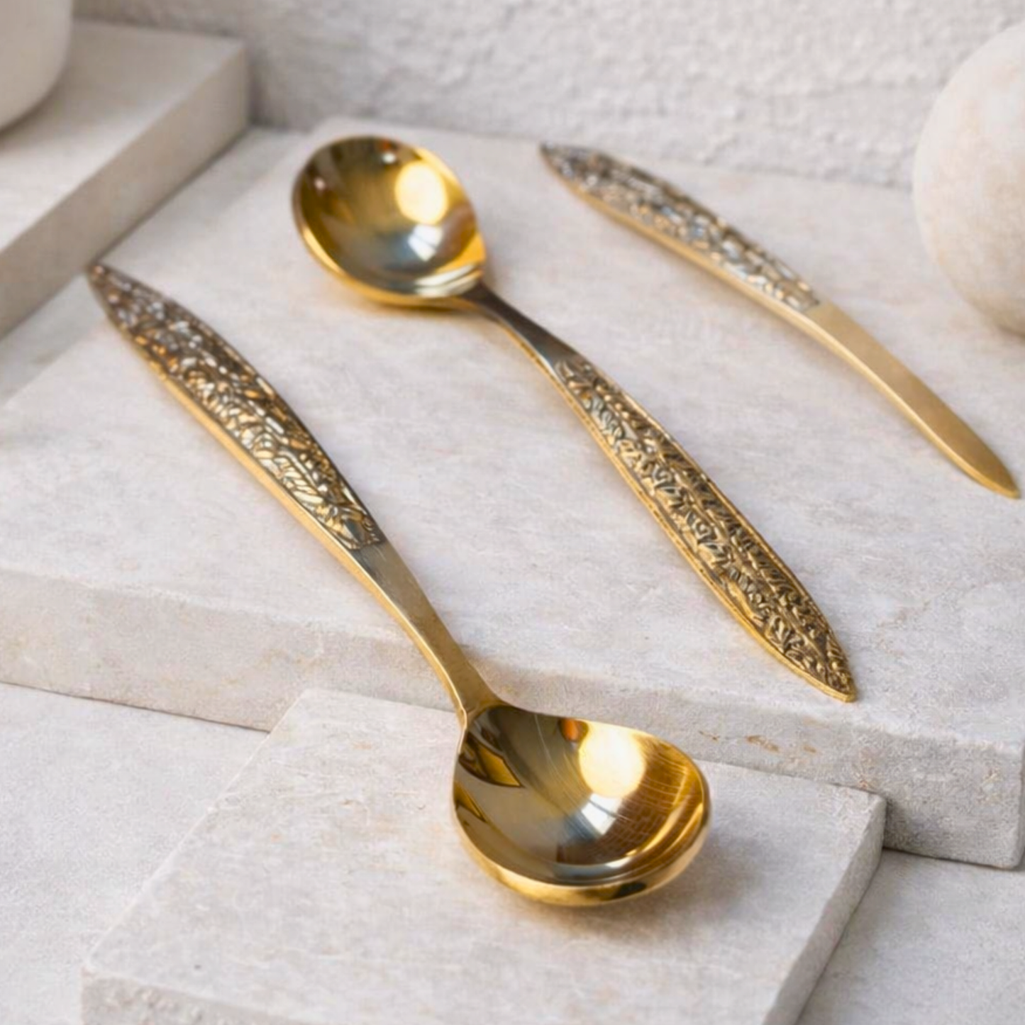 Intricately Crafted Pure Brass Spoon