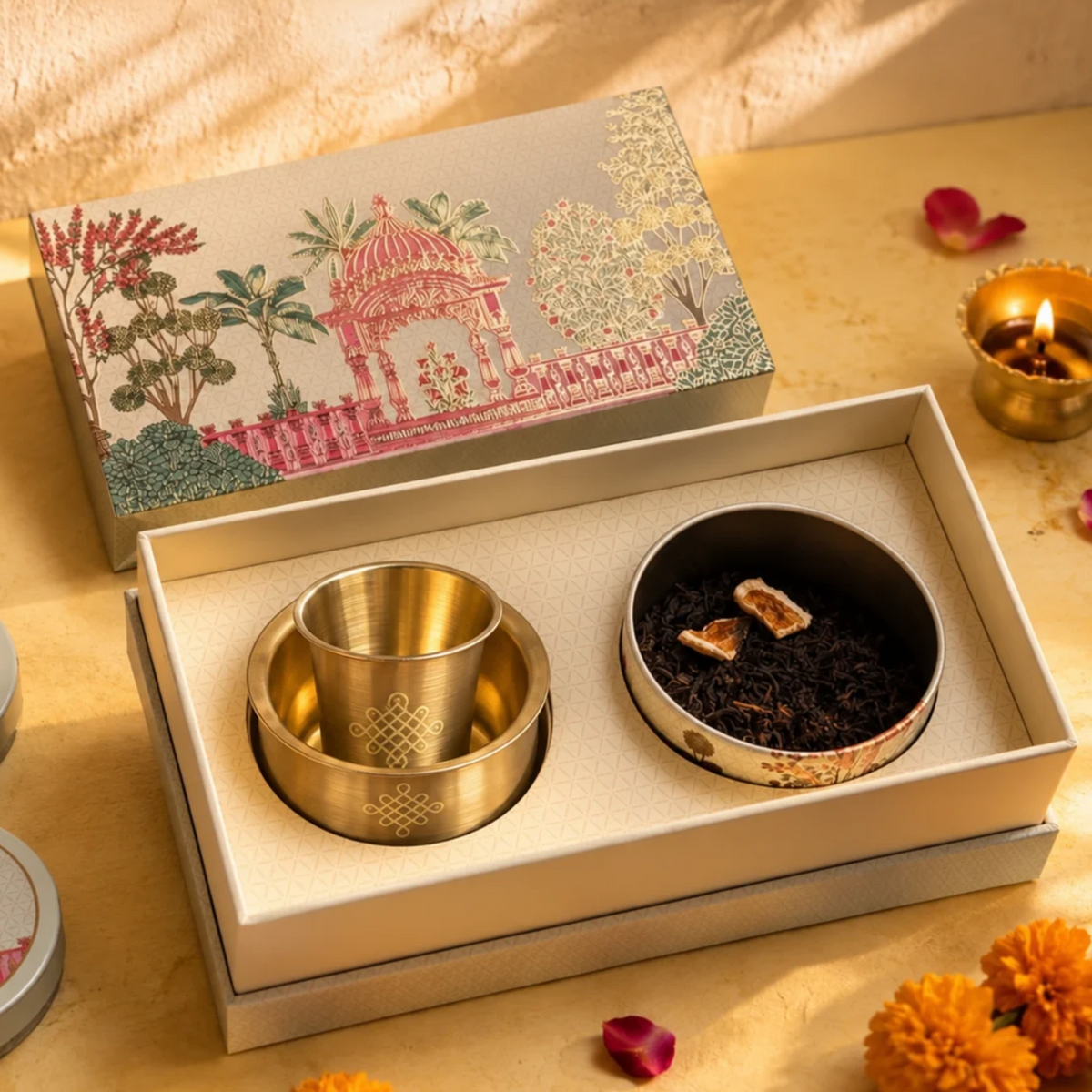 Festive Keepsake Box | Artisanal Tea & Brass Teaware