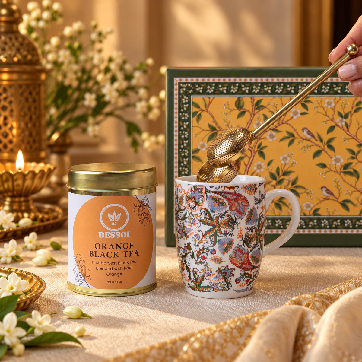 The Tea Companion Box | Artisanal Tea, Mug & Brass Infuser