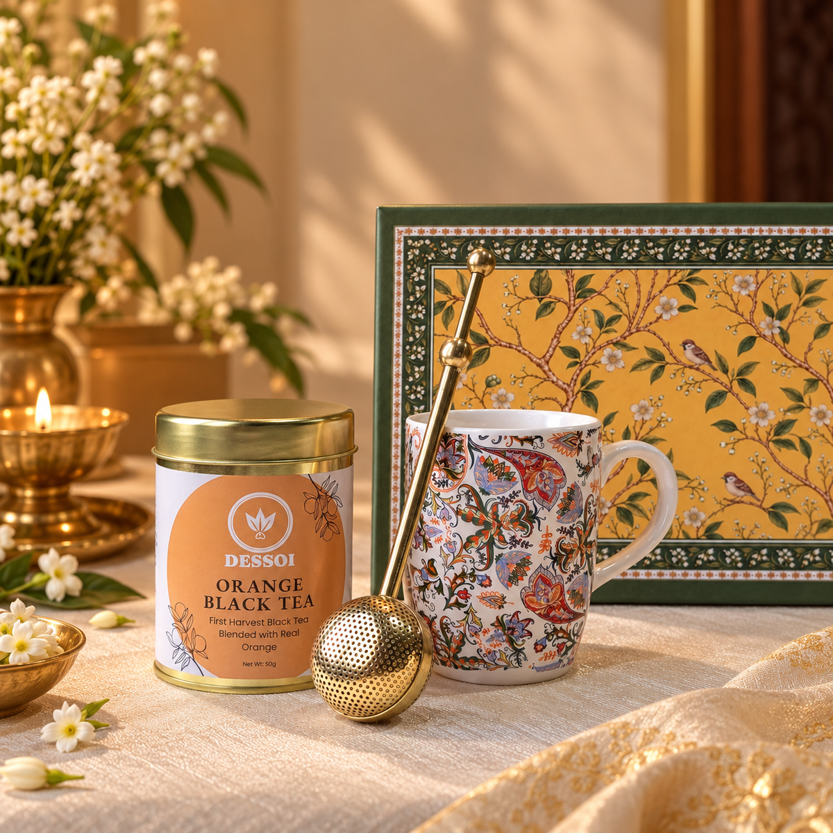 The Tea Companion Box | Artisanal Tea, Mug & Brass Infuser
