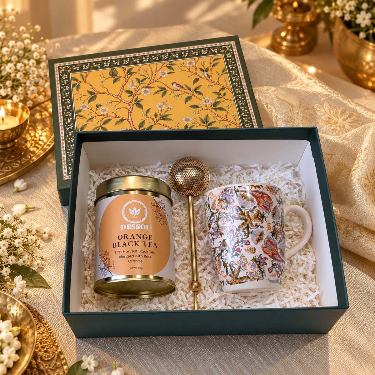 The Tea Companion Box | Artisanal Tea, Mug & Brass Infuser